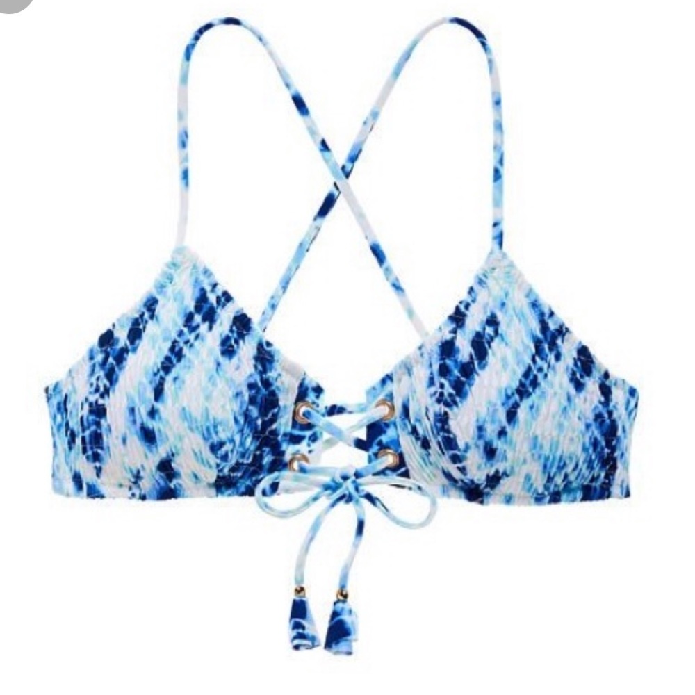 Victoria secret blue tie dye bikini top.